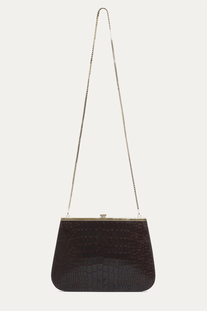 TL180 BAGS ANOUK WITH CHAIN CROCO CHOCOLATE 01