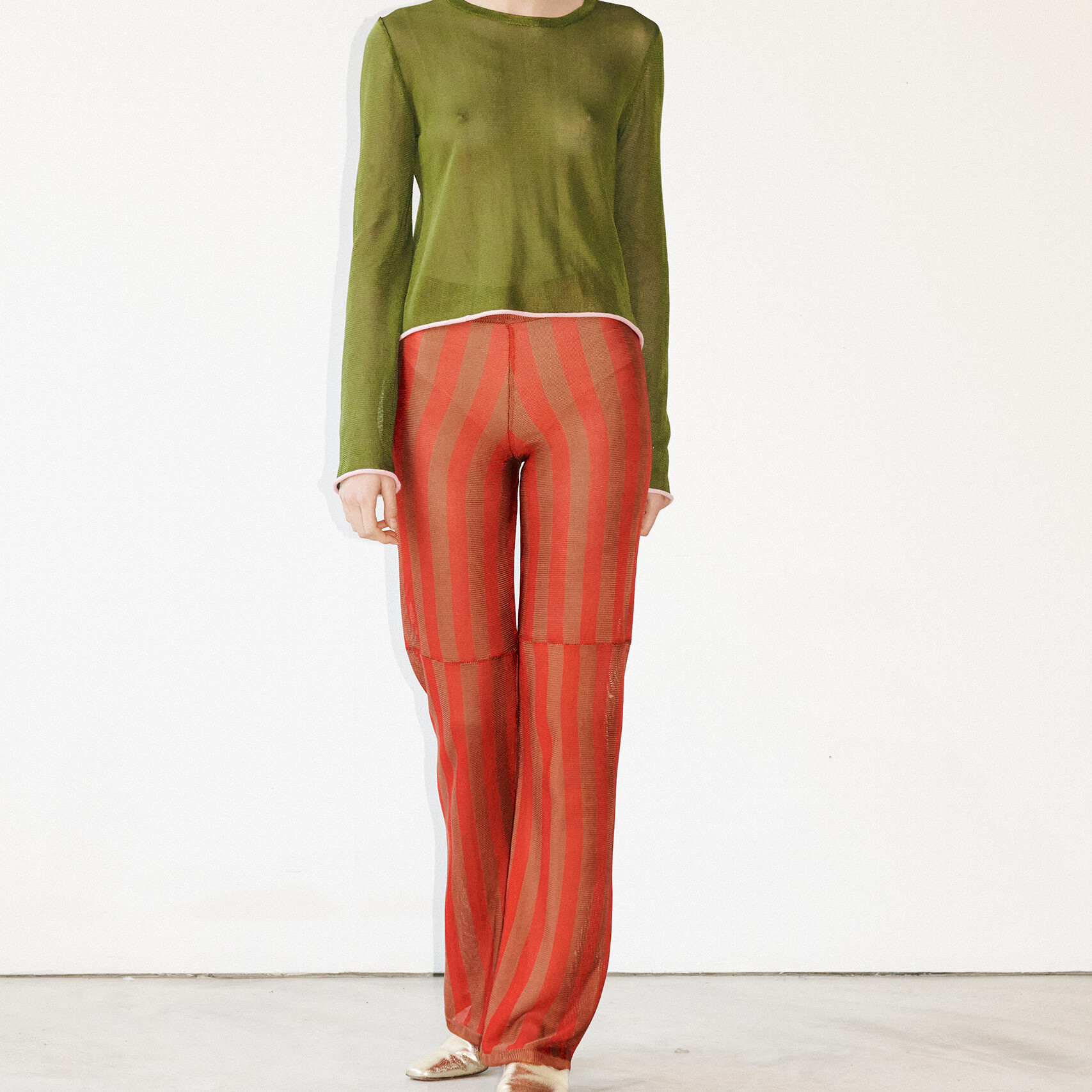 Gianni Knitted Pants Rosso and Marrone - TL 180