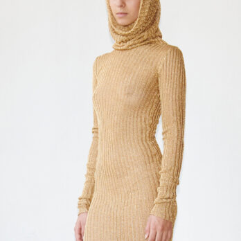 TL180 KNITWEAR CAPPUCCIO DRESS METALLICO ORO 02