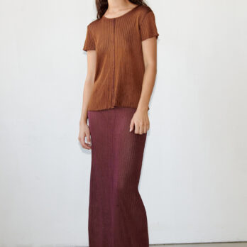 TL180 KNITWEAR JODI SKIRT VANISE CARAMELLO AND BORDO 02