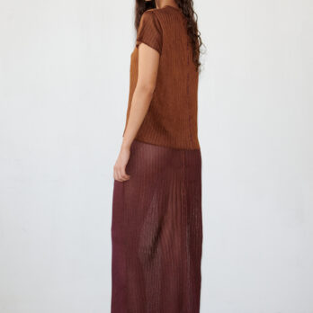 TL180 KNITWEAR JODI SKIRT VANISE CARAMELLO AND BORDO 03