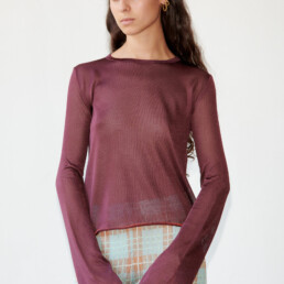 TL180 KNITWEAR POLPO TOP MELANZANA AND ARANCIO 01