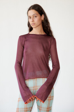 TL180 KNITWEAR POLPO TOP MELANZANA AND ARANCIO 01