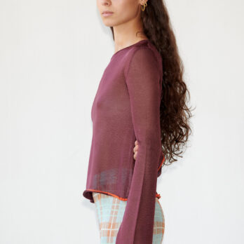 TL180 KNITWEAR POLPO TOP MELANZANA AND ARANCIO 02