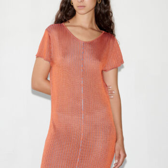 TL180 KNITWEAR VERA DRESS VANISE ARANCIO AND LILA 02